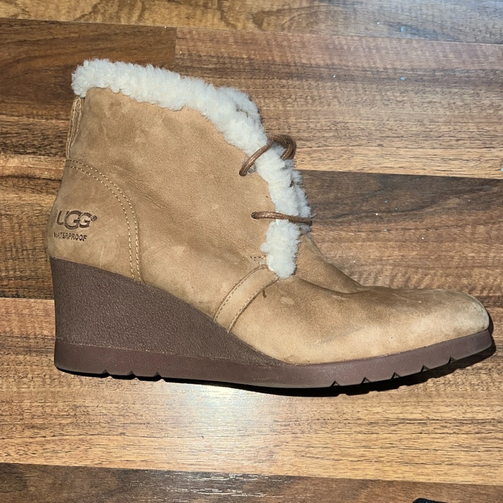 UGG waterproof wedge bootie